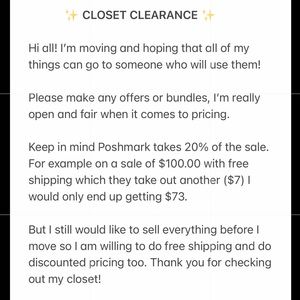 ✨ CLOSET CLEARANCE ✨